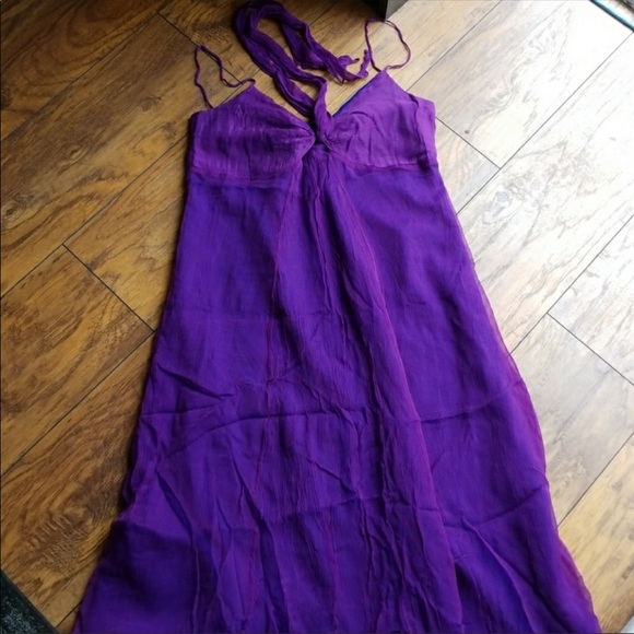 Newport News Vibrant Purple Strappy Dress Sz 6 - Picture 8 of 9